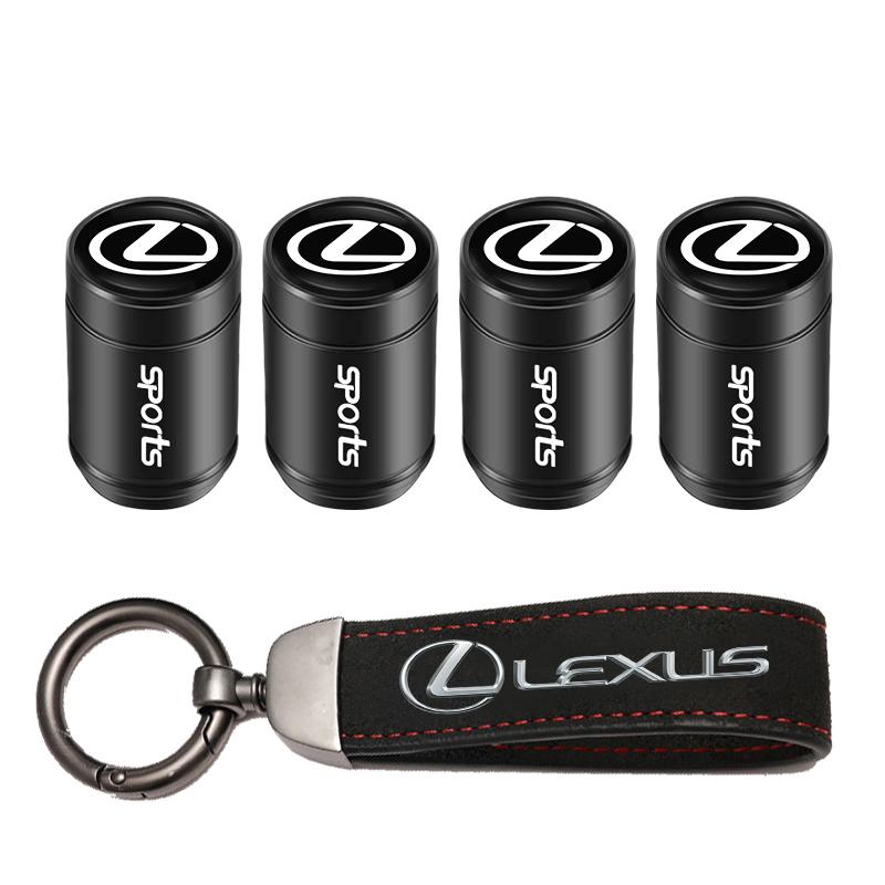 BJYL6 Interior Stickers Car Tire Wheel Valve Caps Cover Suede Car Key Chain Ring Keychain For Lexus RX330 IS250 Ct200h ES300h RX350 IS