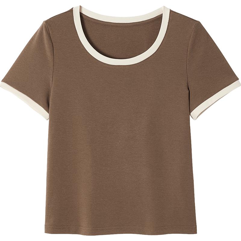 EICHITOO Women's 2026 Summer Colorblock Round Neck T-Shirt