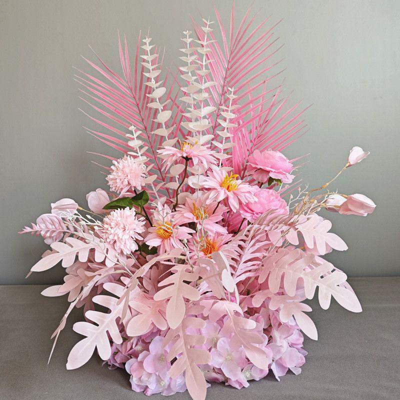 Mori Style Wedding Aisle Flower Row - Artificial Floral Decoration for T-Stage & Background