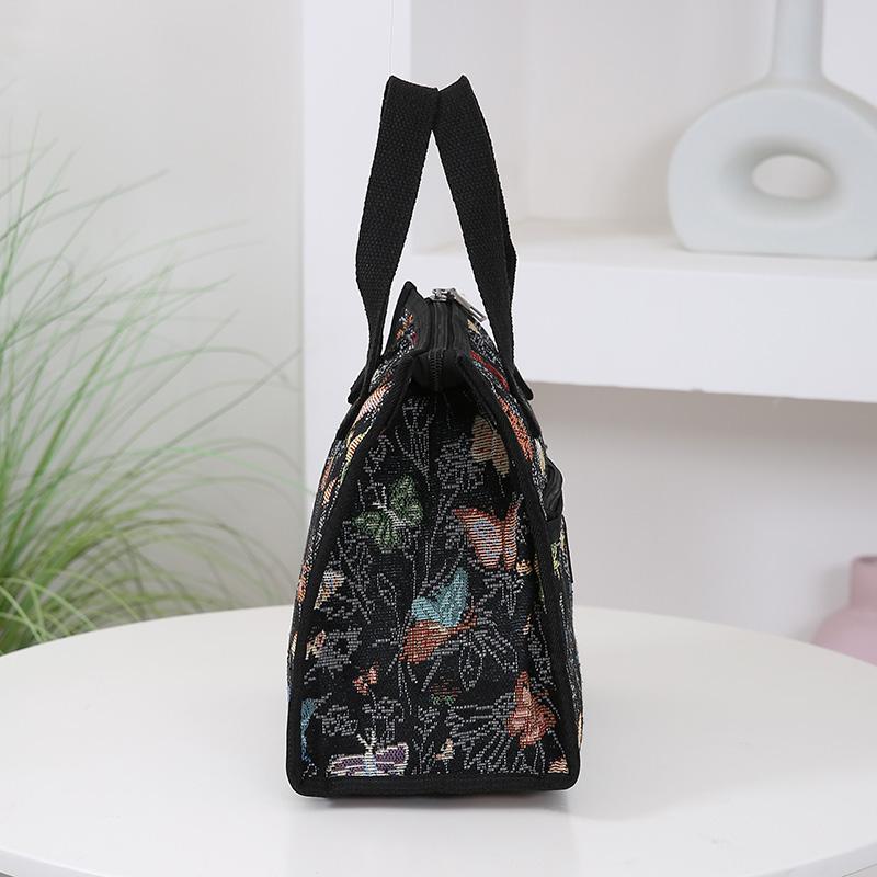 Knitted Jacquard Thickened Fabric Handbag, Carrying Lunch Box Organizer Bag, Bento Bag to Work