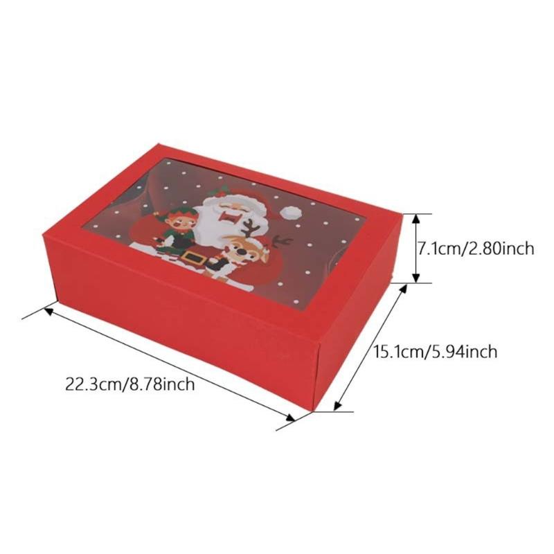 12 Pcs Christmas Cookie Boxes Holiday Gifts Baking Box Food Treat Container