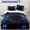3PC Custom Name "Night Drive Adventure" Bedding Set Printed Bedding Set Duvet Cover Closure Includes 1 Duvet Cover & 2 Pillowcases for All Seasons Bed