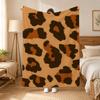 Leopard Print Animal Print Pattern Throw 240g flannel blanket, suitable for sofas, beds, offices,  exquisite gift blankets