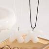 Simple Personality White Ceramic Dove of Peace Pendant Black Leather Rope Lace-up Necklace for Women Animal Collar Chain Jewelry