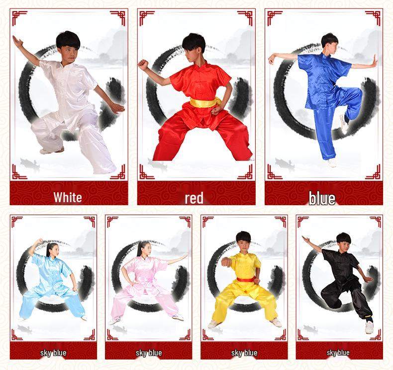 Children's and Adults' Short-Sleeved Tai Chi and Wushu Performance Suit