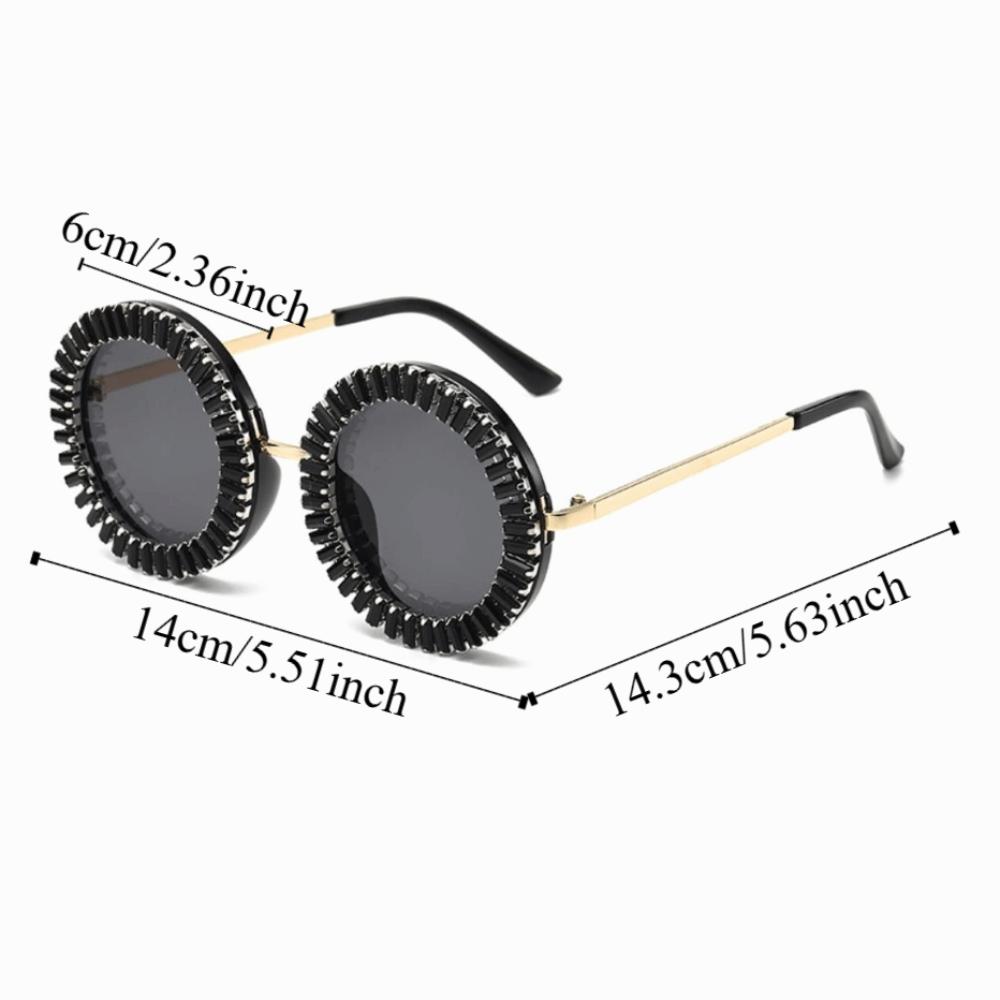 INS Rhinestone Sunglasses Steampunk Fashion Retro Frame Eyewear Comfortable To Wear UV400 Protection Beach Party Sun Glasses