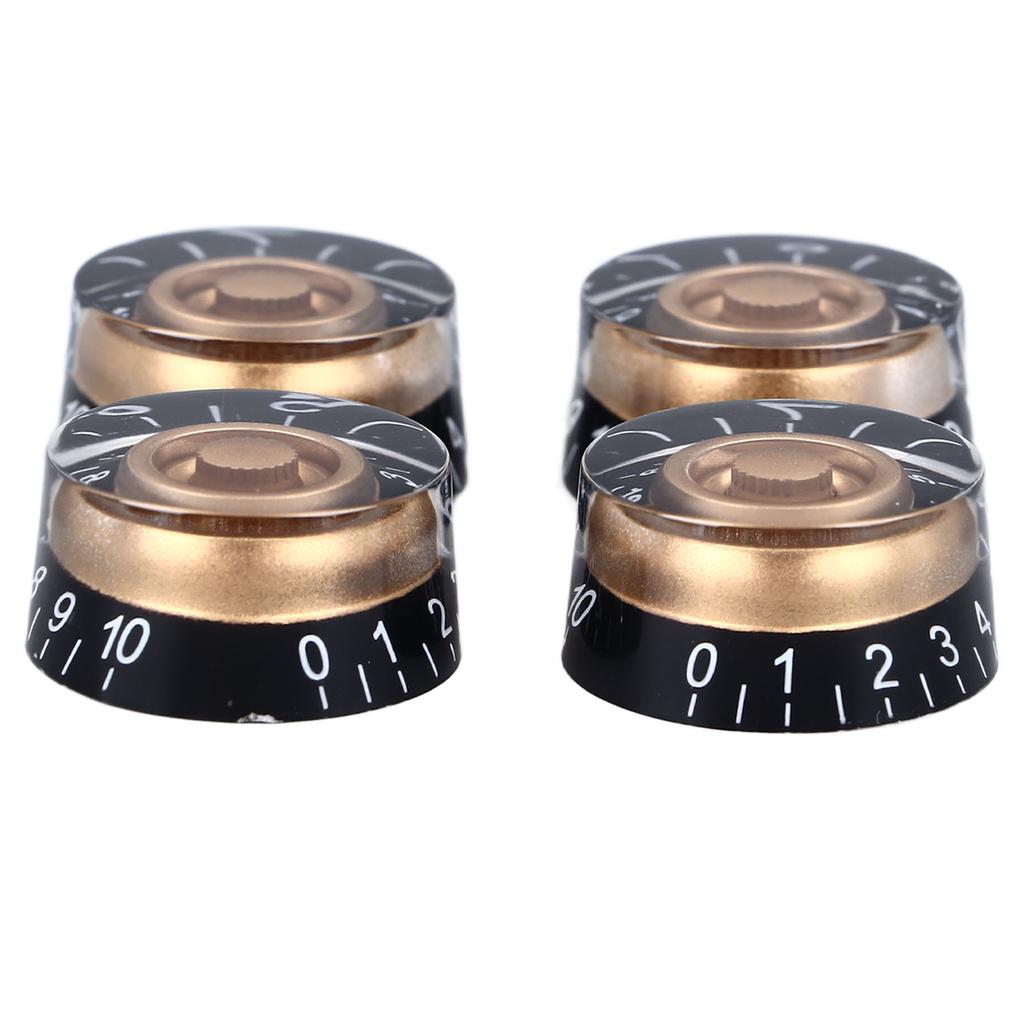 4PCS Electric Guitar Bass Knobs Potentiometer Knob Caps for Volume Tone Control Musical Instrument Parts Yellow Black