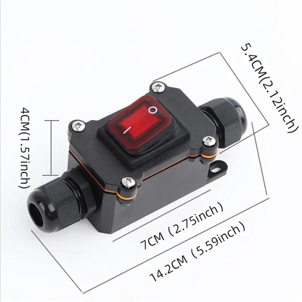 12V-24V Inline Power Cord Switch 30A Junction Box Auto Accessories Marine Rocker Switch
