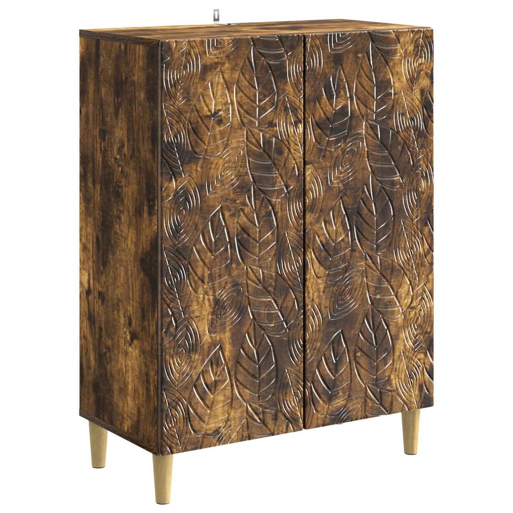 Sideboard Smoked Oak 66 x 34.5 x 90 cm Wood Based Material