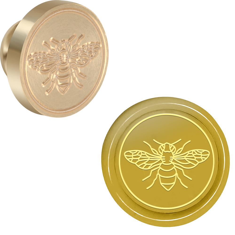 

Bee and Ladybug Wax Seal Stamp Insects Retro Sealing Wax Stamp 25mm Removable Brass Head for Envelope Card Package Decoration