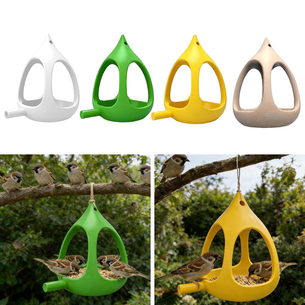Bird Feeder Food Container Weatherproof Lawn Yard Ornament Compact Patio Outdoor Drainage