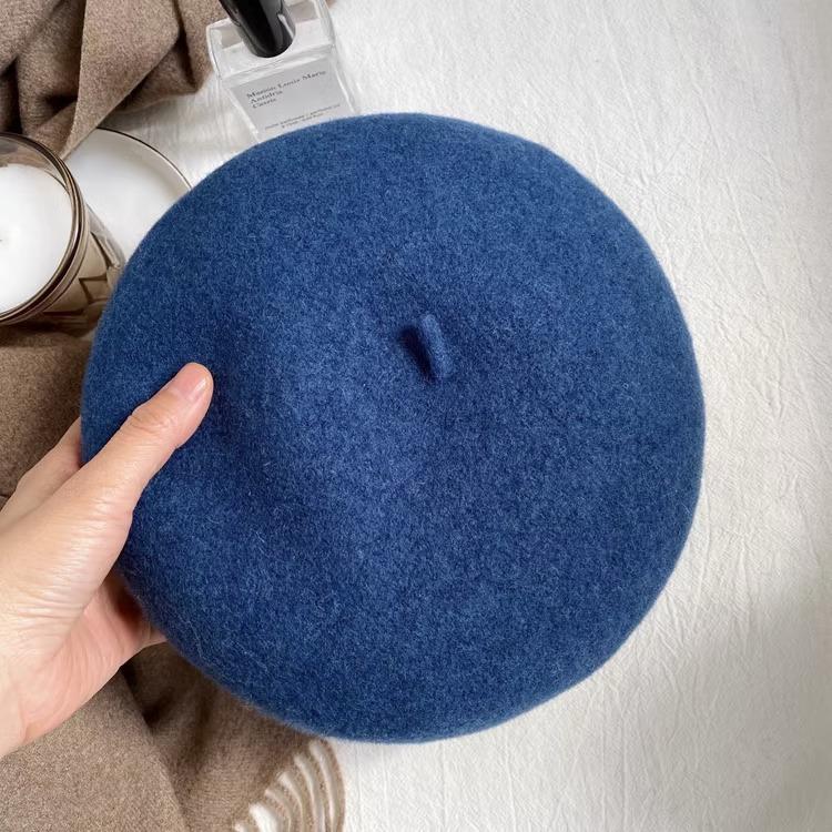 Thickened Wool Beret Milk Tea Color Maca Color Versatile Painter's Hat