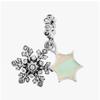 PAndora Opalescent Snowflake Double Pendant And Dangle Silver Charm 794142c01