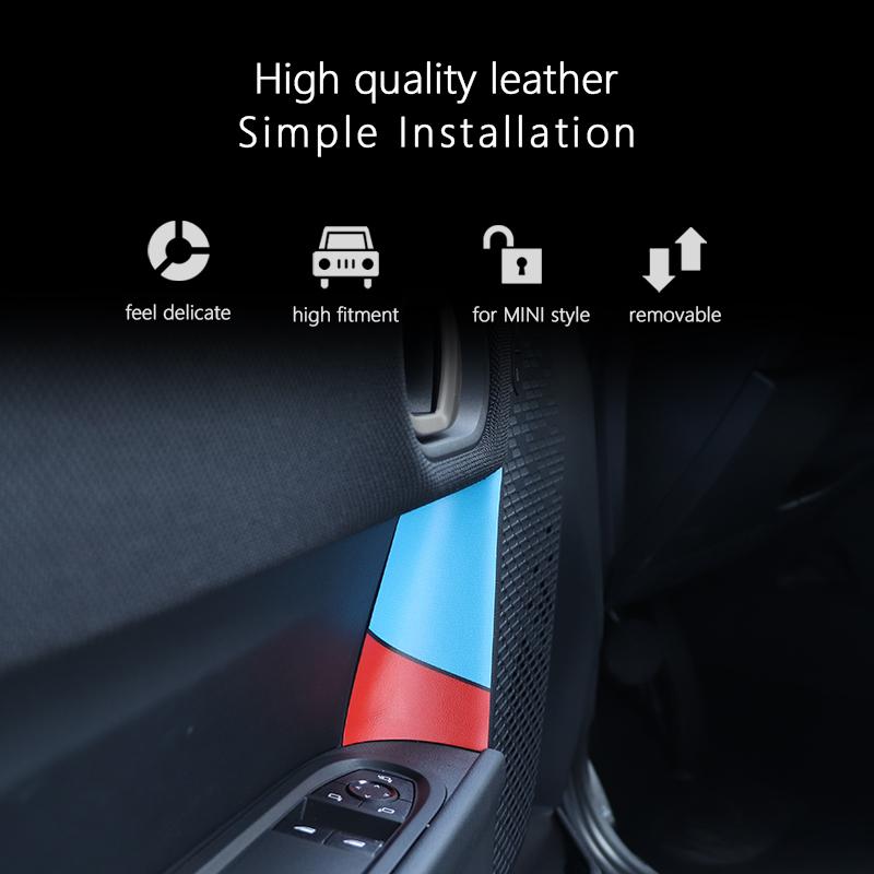 Car Interior Door Handle Knob Leather Sticker Protection For Mini Cooper F66 F67 For Mini Cooper Car Decoration Accessories