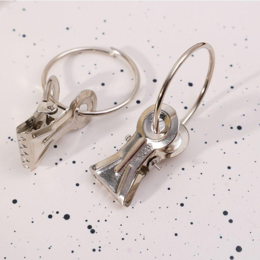10Pcs Toothed Curtain Clips Metal Flexible Curtain Hanging Ring Heavy Duty Non-Slip Curtain Hook for Curtains and Laundry