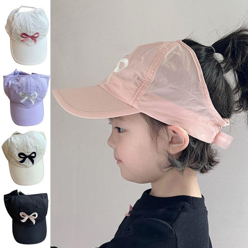 Fashion High Ponytail Kids Boy Hat Sun Hats Quick Drying Baseball Caps Adjustable Solid Travel Caps Baby Children Peaked Cap Hat