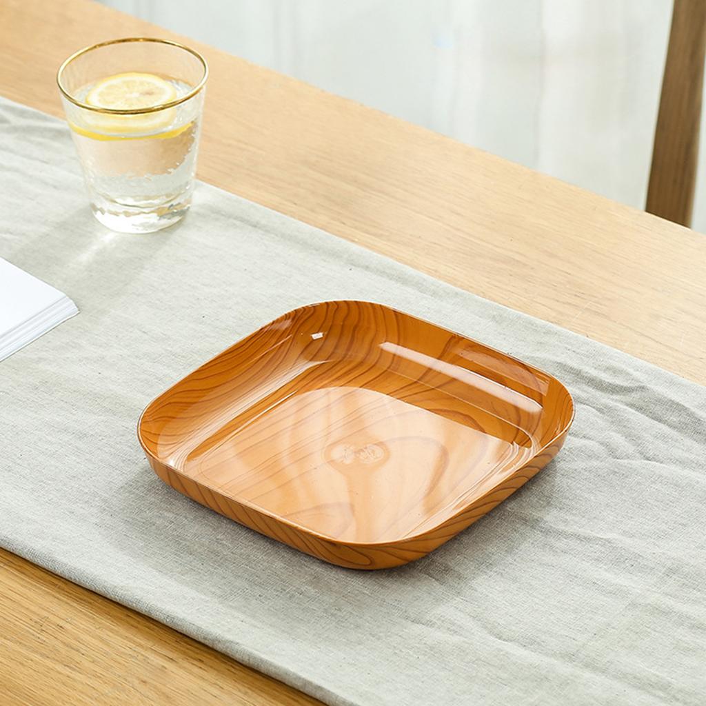 Plastový podnos s imitací dřevokresby Miska Sušené Svačiny Čajový podnos Talíř