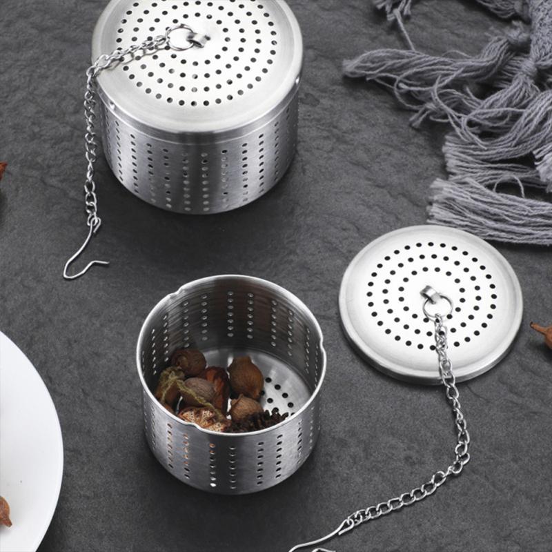 304 Stainless Steel Seasoning Barrel Bucket Effectively Tea Leaking Hot Pot Home Tea Strainers