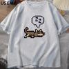 Stardew Valley Sleeping Cat Sploot Graphic T Shirts Men Casual Funny Short Sleeve T-shirt Unisex Cotton Tees Men's Clothing