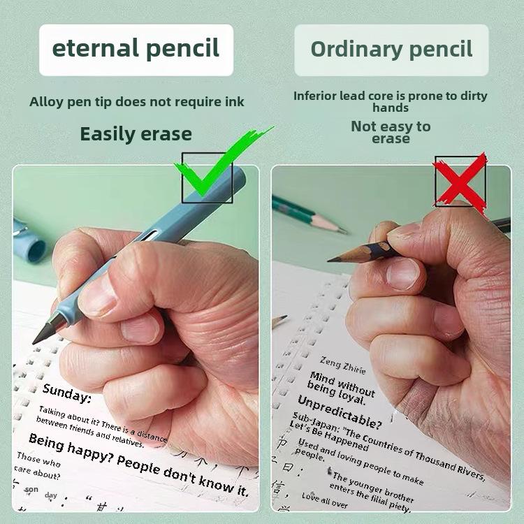 Ebedi Siyah Kalem: Bileyici veya Mürekkep Gerektirmez, Öğrenciler ve Çocuklar için Kırılmaya Dayanıklı HB