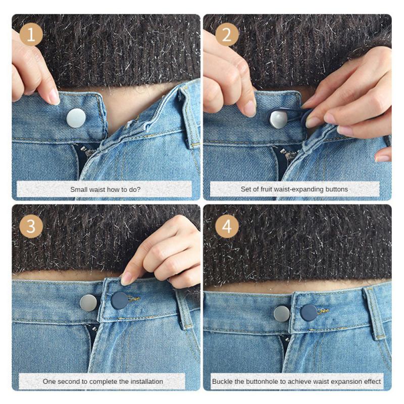 

1/4/8/12Pcs 15mm 18mm Easy-Adjus No-Sew Jean Waist Extenders - Adjustable Pants Button Expanders Adds 1-1.4 Inch Unisex