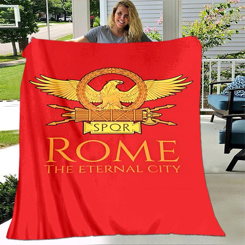 1pc Blanket SPQR Roman Eagle1 Print Design, Lightweight Blanket for Sofa, Bed- Soft &Warm, Gift for All Seasons like Christmas, Halloween
