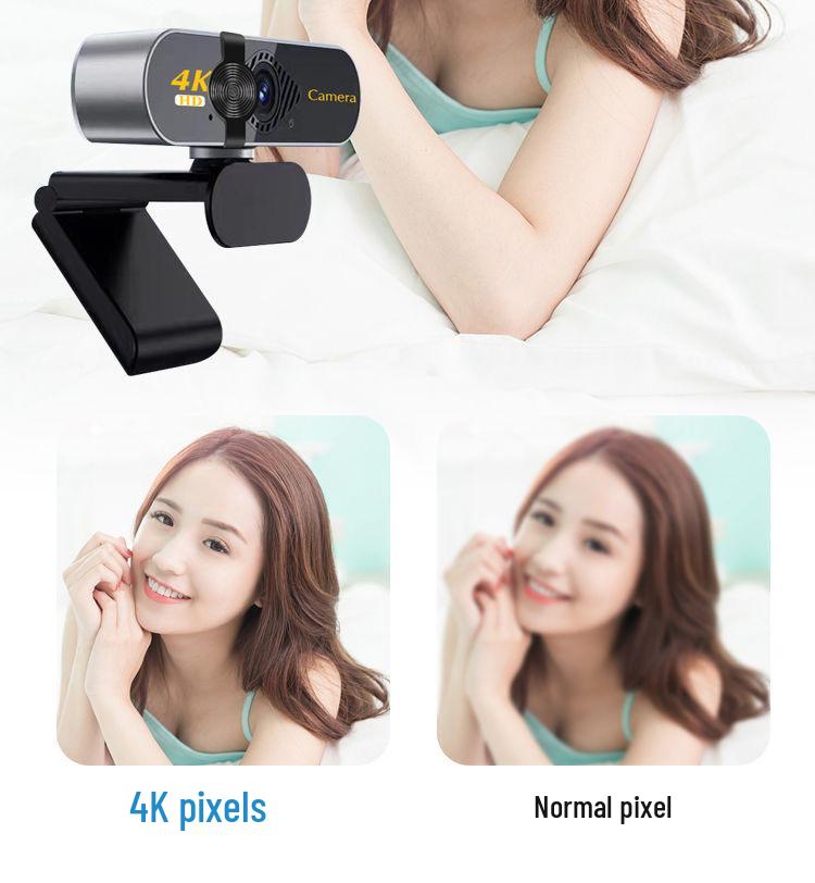 4K Ultra HD Webcam with Microphone for Streaming & Online Meetings