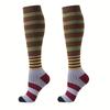 high quality6 Pairs of Multi-Color Striped Compression Socks for Men & Women - Comfortable, Versatile, and Stylish for Daily Wear, Running, and