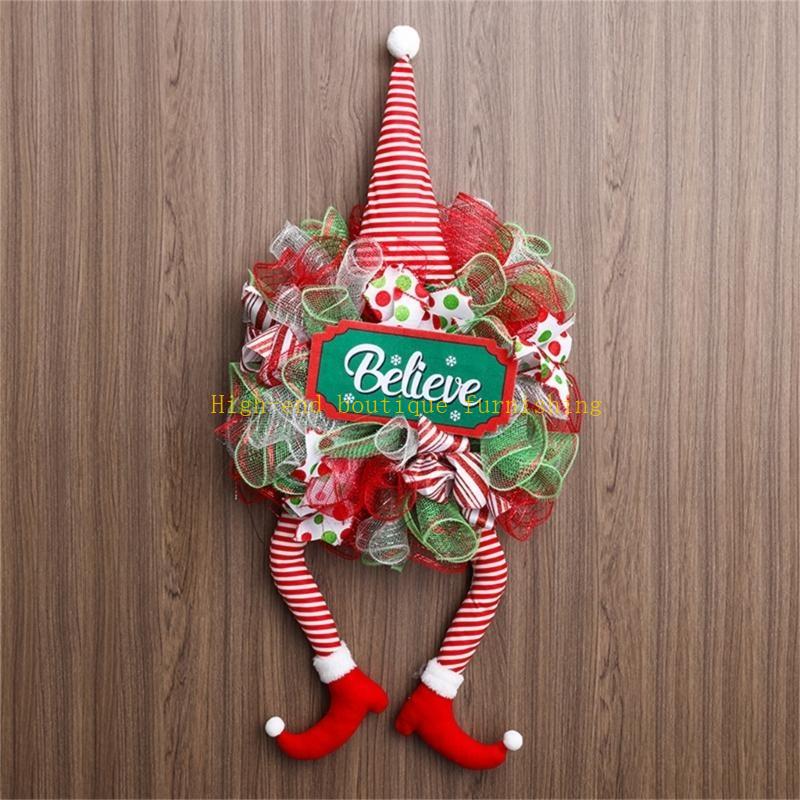  Classical Christmas Long Legged Doll Wreath Festival Dwarf Decorations Wreath