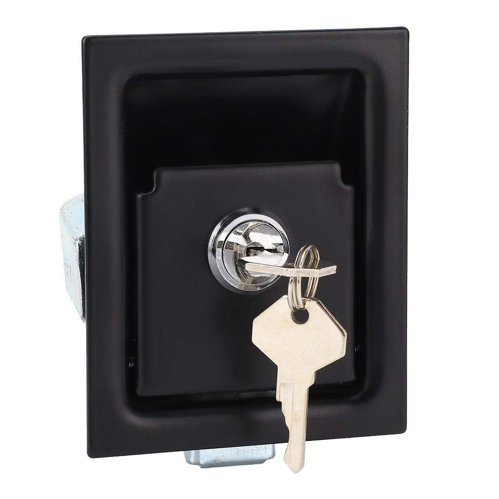 Tool Box Latch with 2 Keys Carbon Steel 3.3x2.7in Flush Mount RV Toolbox Handle Lock for Caravan Tru