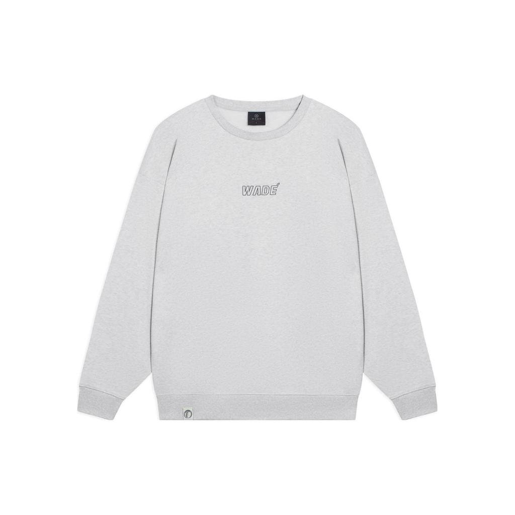 Li Ning Wade Series Printed Round Neck Pullover Fleece Long Sleeve Sweatshirt Unisex sweatshirt Flower-Gray Tile-Gray AWDSI39-2