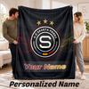 Sparta Prague Personalized Flannel Blanket Custom Name Text Soft Throw Blanket Home Decor