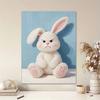 Grumpy Bunny Pattern Framed Pearl Painting Kit DIY 3D Sparkling Bead Canvas Art Relaxing Handmade Craft Gift for Women for Home Decoration