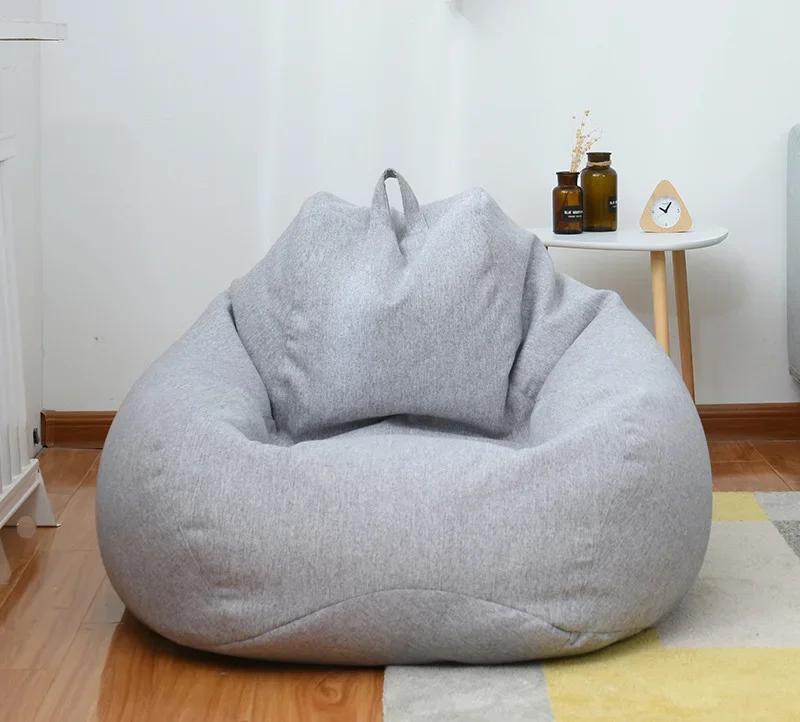 Leinen-Sofahülle ohne Füllung, langer Sitz, Sitzsack, Tatami, Wohnzimmer, Schlafzimmer