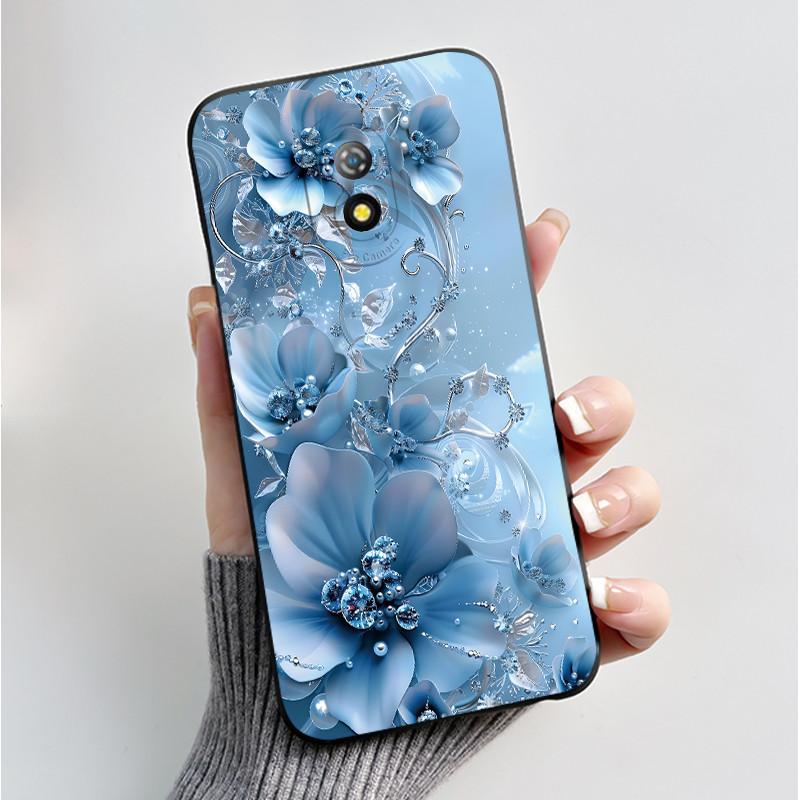 Coque de téléphone imprimée pour Itel A16 / A16PLUS / A23 / ITEL Alpha Lite Funda Coque Souple en Silicone Noir Coque Fleurie Mignonne Capa