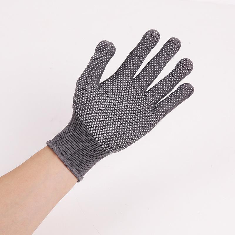 Unisex Nylon Anti-Slip Driving & Work Gloves, Thin 13-Needle Dot-Plastic for Handling & Dispensing