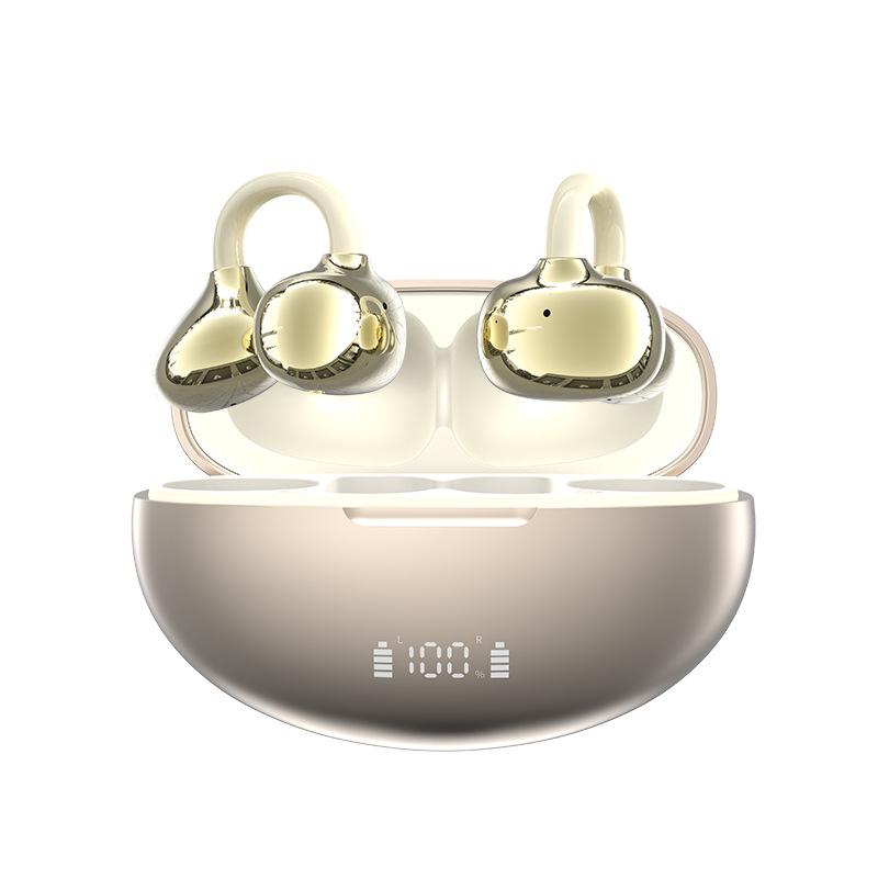 M91 Bone Conduction Open-Ear Bluetooth Headphones, Clip-On, Digital Display, Long Battery Life, Compatible with Huawei, 2025 Model.