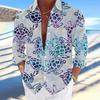 Men's Long-sleeved Shirt Casual And Comfortable Printed Sea Octopus Turtle Series Pattern Hawaiian Comfortable Large Size