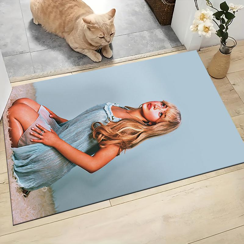 Blonde Blue Dress Carpet Rug Soft Washable Antislip Home Living Room Sofa Mats Personalized Christmas Rug