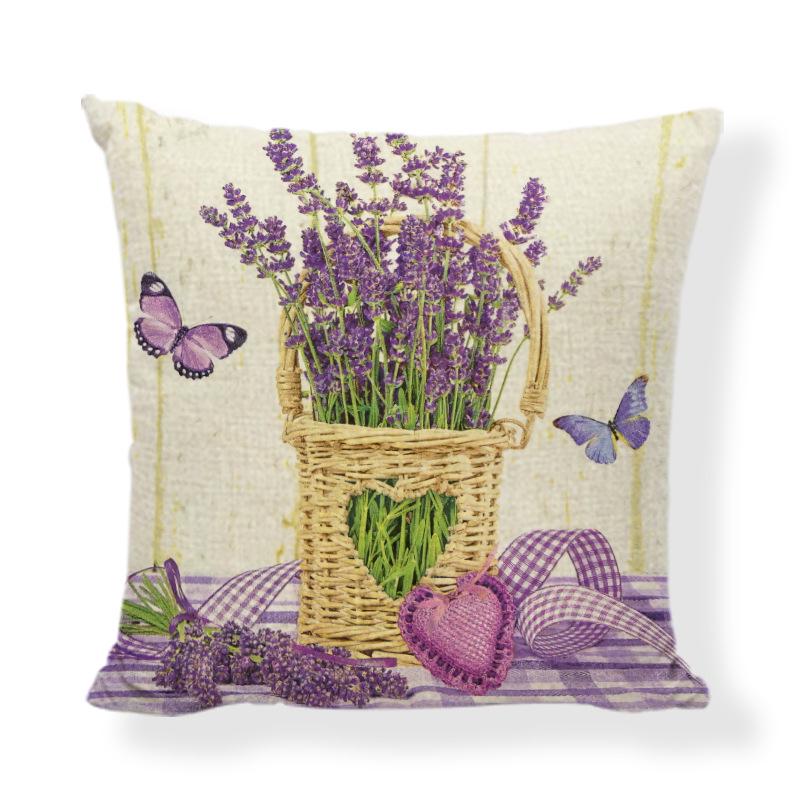 Lavendel "Velsigne dette hjemmet" Putetrekk, 45x45cm Lilla Sofaputetrekk for Stuedekor