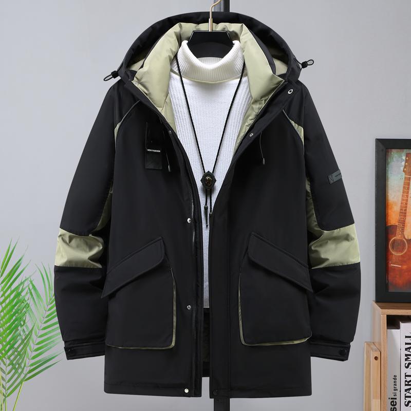

Большие размеры 4XL-11XL, модные мужские парки, зимняя верхняя одежда больших размеров с капюшоном, повседневная свободная толстая теплая зимняя куртка 4XL чёрный