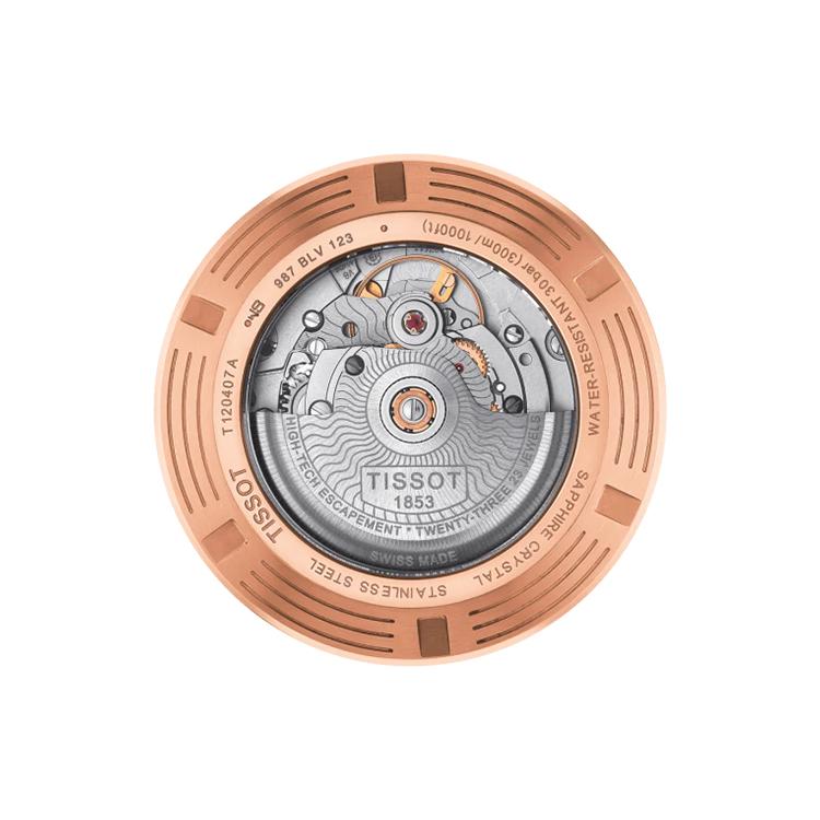 Tissot Zeester Collectie Automatisch Mechanisch Uurwerk Herenhorloges Horloge 43mm Zwarte Wijzerplaat T120.407.37.051.01