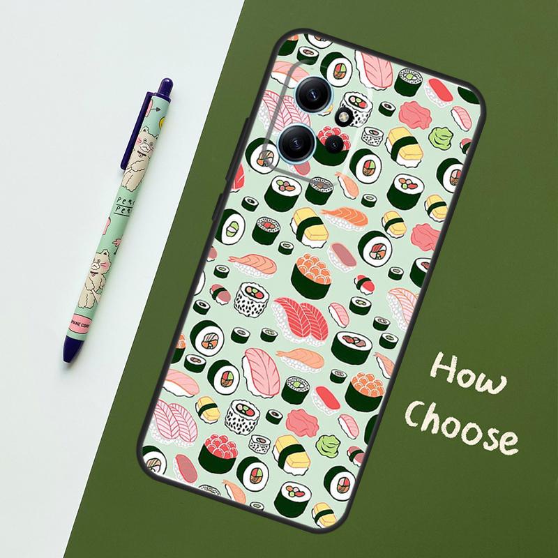 Kawaii Sushi Crowd Case For Xiaomi Redmi Note 14 10 11 12 13 15 Pro Plus Cover For Redmi 15 15C 14C 12C 10C 13C