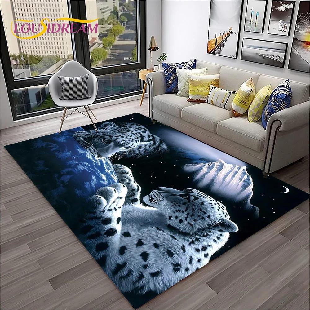 Leopard Cheetah Animals Cartoon Carpet Rug for Home Living Room Bedroom Sofa Doormat Decor,Kid Play Area Rug Non-slip Floor Mat