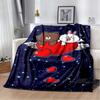 The BROWN & FRIENDS blanket is crafted from flannel material, offering a fluffy, soft, warm, and comfortable feel. Suitable