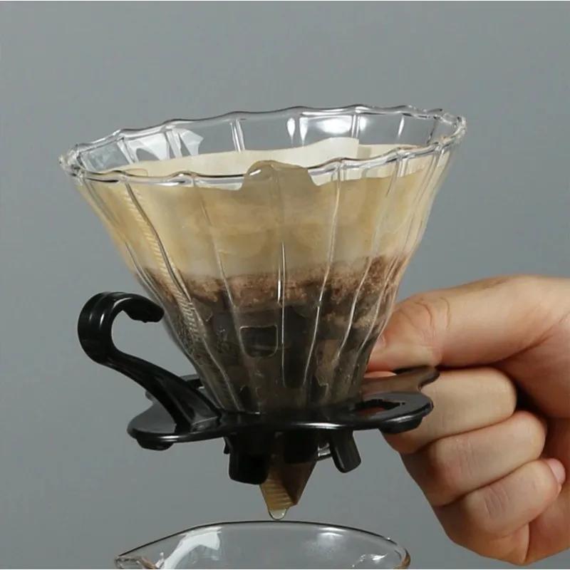 10-100 PCS Coffee Filter Paper V-Shaped Wood Pulp Cone Filter Pour Over 2-4 Cups Natural Drip Coffee Paper Filters Accessories