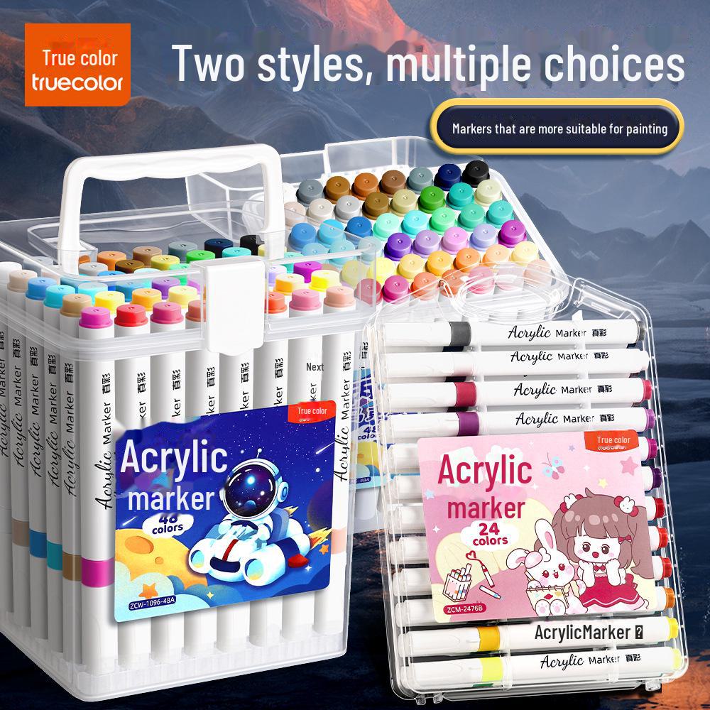 Netoxické akvarelové fixy: Umělecké fixy s věrnými barvami pro mateřskou školu, stohovatelné akrylové štětce