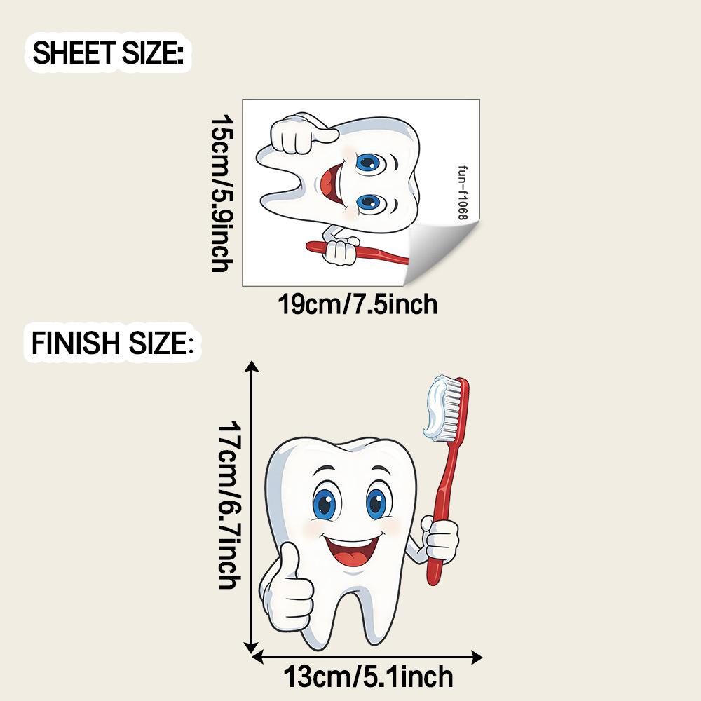 

Cartoon-inspired Toothbrush Bathroom Home Background Beautification Decoration Wall Sticker