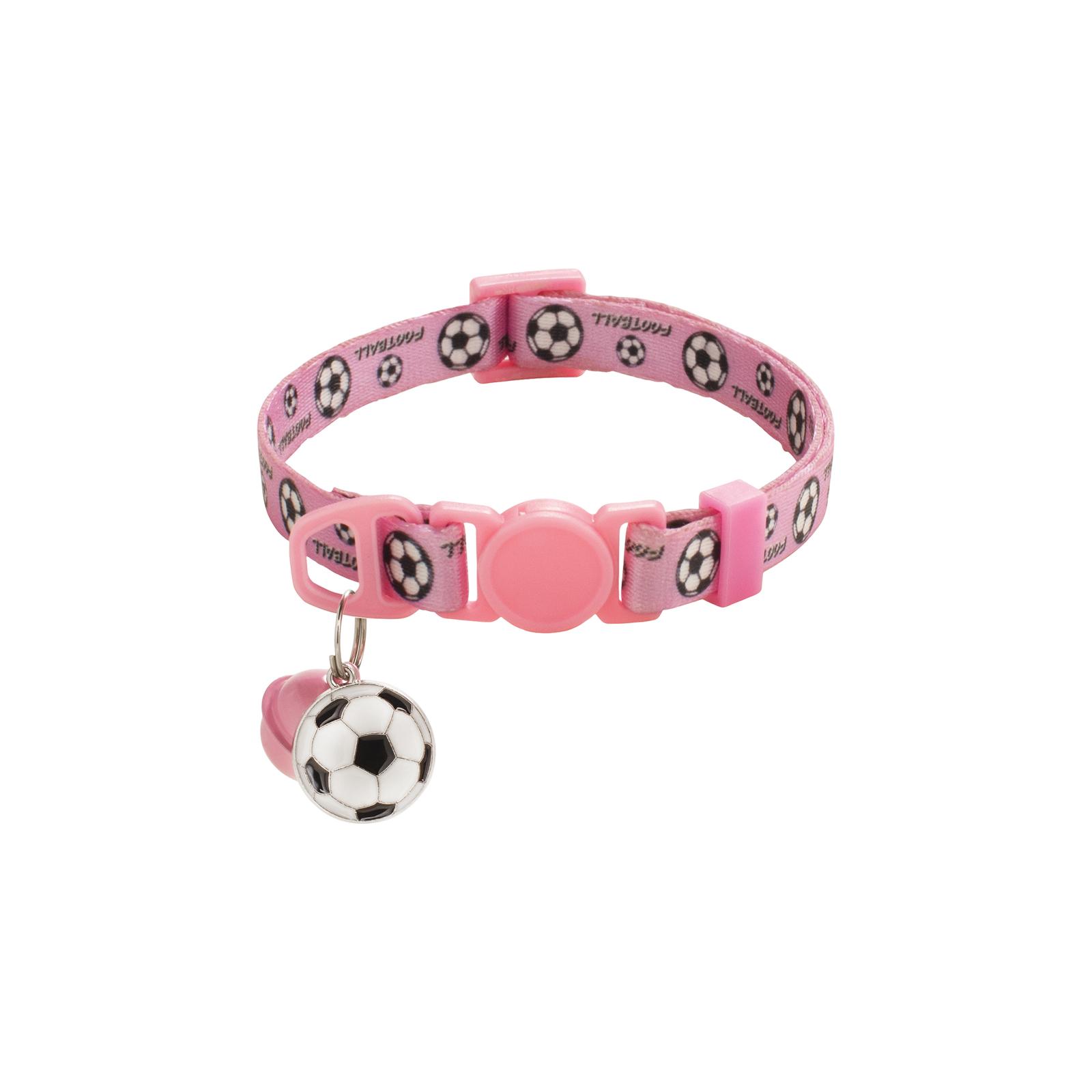 

Soccer Print Cats Collar With Bell, Adjustable Breakaway Safety Buckle Pet Collar With Cute Football Charm, Soft Nylon Collar For Small Cats Puppies One Size розовый