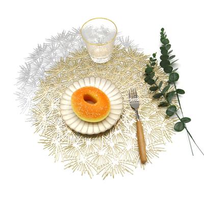 2/4PCS Dandelion Placemat for Dining Table PVC Plastic Hollow Coaster Table Bowl Mats Set Holiday Party Home Decor Wedding Party